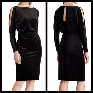 ❤️‍🔥 NWT Ralph Lauren Velvet Split Sleeve Cocktail Dress